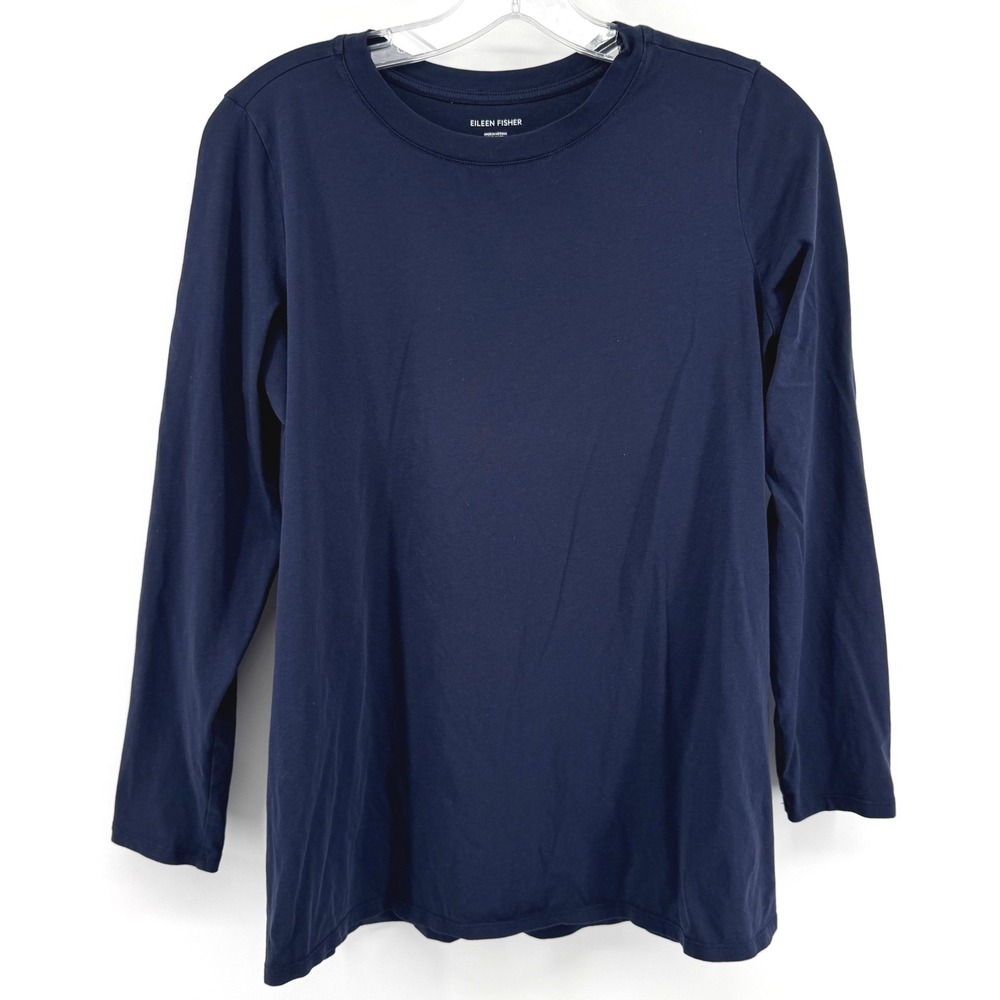 Eileen Fisher Women S Navy Blue Long Sleeve Quiet Luxury Minimalist Capsule